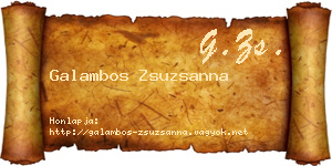 Galambos Zsuzsanna névjegykártya